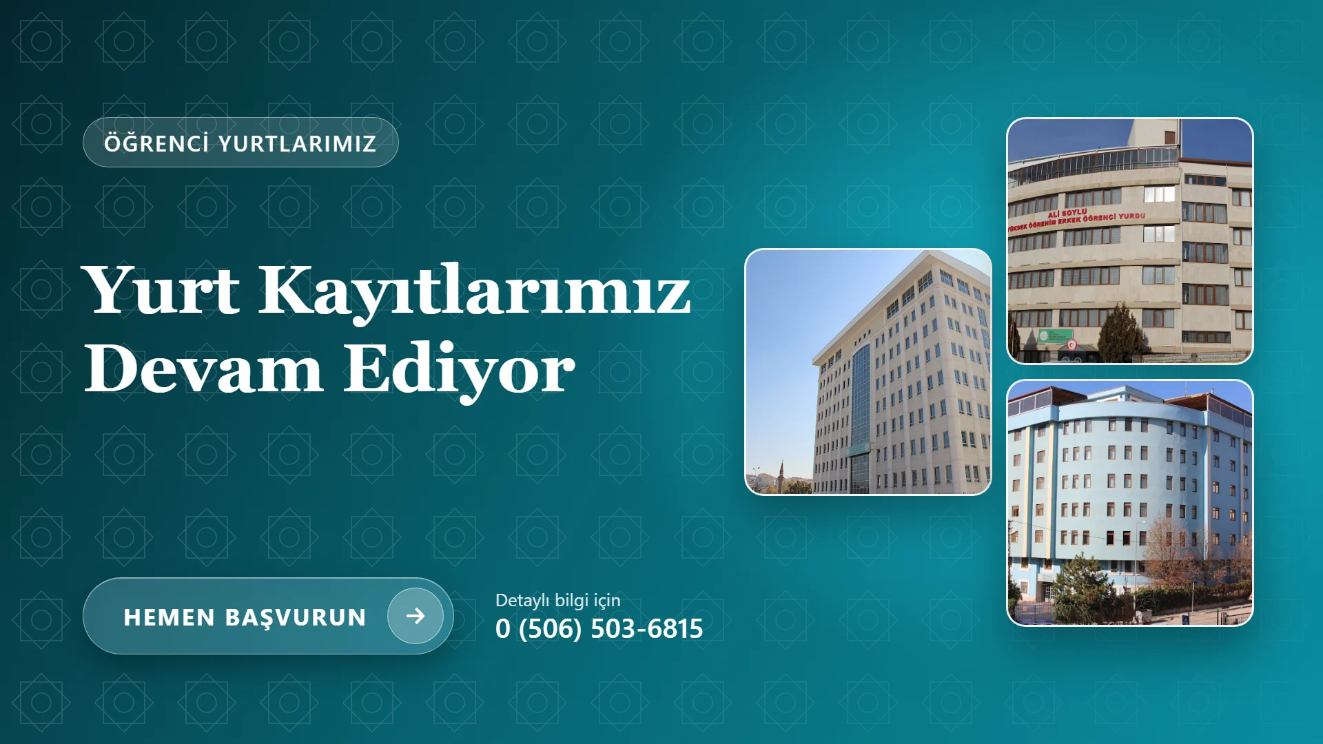 Yurt kayıtlarımız devam ediyor